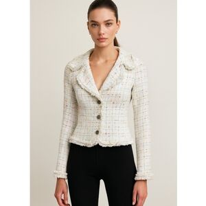 Confetti Tweed Blazer With Fun Accents.